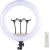 Elight SR18 46cm LED apgaismojošais gredzens ar 3x smartfona turētāju + 220V adapteri + BT tālvadības pulti Melns