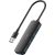 Cudy UH40A USB-A uz 4-Portu USB 3.0 Hub 5Gbps Datu tikai Plastmasa Kompakts Melns