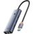 Hub Baseus UltraJoy Series Lite 4-Port (USB to USB 3.0*3+RJ45*1+USB-C 5V) (gray)