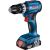 Bosch Cordless Combo Kit GSB 18V-45 + GWS 18V-10 + GBH 18V-22, hammer drill (blue, 2x Li-Ion battery 5.0Ah, 1x Li-Ion battery ProCORE18V 5.5Ah, tool bag)