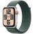 Apple Watch SE, Smartwatch (champagne, aluminum, 44 mm, Sport Loop sea green, cellular)