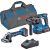 Bosch combo set cordless angle grinder GWS 18V-7 + cordless hammer drill GBH 18V-22, tool set (blue, 2x Li-ion battery 4.0Ah, tool bag)