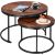 Loft stila kafijas galdiņu komplekts Springos HF0034, 2 gab., tērauda, industriālais dizains, apaļi, Ø 70 cm / 39,5 cm