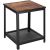 Kvadrātveida kafijas galdiņš ar plauktu Springos HF0026, 45x45x55 cm, loft stils, melns/brūns