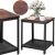 Kvadrātveida kafijas galdiņš ar plauktu Springos HF0026, 45x45x55 cm, loft stils, melns/brūns