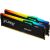 Kingston FURY DDR5 - 16GB - 6000 - CL - 30 (2x 8 GB) dual kit, memory (black, KF560C30BBAK2-16, FURY Beast RGB, INTEL XMP)