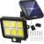 Elight saules enerģijas āra sienas lampa ar 120 COB LED gaismas diodēm – kustību sensors (PIR), 5 m kabelis, izturīgs ABS korpuss, melns