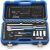 GEDORE socket wrench set 19 BMC 20, 1/4" + 1/2", tool set (black/blue, 69 pieces, with 2 reversible ratchets)