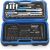 GEDORE socket wrench set 19 BMC 20, 1/4" + 1/2", tool set (black/blue, 69 pieces, with 2 reversible ratchets)