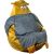 Go Gift Sako bag pouffe Sowa gold-grey XL 130 x 90 cm