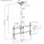 Maclean ceiling mount for TV, max load 60kg, 43-86", max VESA 600x400, MC-112 B