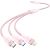 USB 2.0 A to 3-in-1 6A cable Vention CTRPG 1.5M (pink)