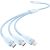 USB 2.0 A to 3in1 3A cable Vention CTPLG 1.5M (blue)