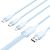 USB 2.0 A to 3in1 3A cable Vention CTPLG 1.5M (blue)
