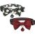 Collar set Dogness for cats 2 pcs (Daisy Black/Waterproof Red)