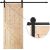 Bīdāmo durvju sistēma Springos HA5009, 183 cm, sliede līdz 100 kg, barn door, tērauds, melna