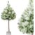 Mākslīgā eglīte uz stumbra ar apgaismojumu Springos CL0860, 128 LED, Ziemassvētku koks 150 cm, ar sniega efektu  Priekšrocības: