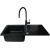 Maidsinks BALI sink (62x44) 1B1D black + Lungo mixer tap
