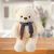Leantoys Miś pluszowy biały w kolorowym szaliku 55cm