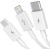 Quick Charge USB to M+L+C  Baseus Superior Data 3.5A 0,5m (White) Data USB kabeļi
