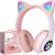 Reach Cat Glow wireless headphones, pink Austiņas