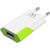 Techly Slim USB charger 230V -> 5V/1A white/green