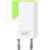 Techly Slim USB charger 230V -> 5V/1A white/green