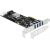 DeLOCK PCIe x4 to 4x ext. USB 3.2 Gen 1 Quad Channel (4-pin power connector) Jaunumi - Datori
