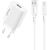 Network charger VFAN E01, 1x USB, 2.4A + USB-C cable (white) Jaunumi - Datori