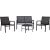 Garden furniture set CANAAN table, bench and 2 chairs, black Jaunumi -Dārzam