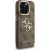Guess PU 4G Metal Logo Stand Camera Frame Case Aizsargapvalks priekš iPhone 15 Pro / brūns Neoriģinālie Maciņi