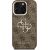 Guess PU 4G Metal Logo Stand Camera Frame Case Aizsargapvalks priekš iPhone 15 Pro Max / brūns Neoriģinālie Maciņi