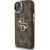 Guess PU 4G Metal Logo Stand Camera Frame Case Защитный чехол для iPhone 14 / коричневый Чехлы - альтернативные