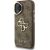 Guess PU 4G Metal Logo Stand Camera Frame Case Aizsargapvalks priekš iPhone 16 / brūns Neoriģinālie Maciņi