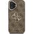 Guess PU 4G Metal Logo Stand Camera Frame Case Aizsargapvalks priekš iPhone 16 / brūns Neoriģinālie Maciņi