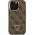 Guess PU 4G Strass Triangle Logo Stand Camera Frame MagSafe Case Aizsargapvalks priekš iPhone 16 Pro Max / brūns Neoriģinālie Maciņi