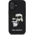Karl Lagerfeld 3D Rubber Karl and Choupette Case Aizsargapvalks priekš iPhone 16 / melns Neoriģinālie Maciņi