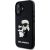 Karl Lagerfeld 3D Rubber Karl and Choupette Case Aizsargapvalks priekš iPhone 16 / melns Neoriģinālie Maciņi