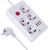 Maclean power strip, 4-socket extension cable + 3xUSB, 110-240V AC 50/60Hz, 2.1A max 2500W, 3m, white, MCE393 W Strāvas pagarinātāji