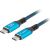 Lanberg CA-CMCM-44CU-0005-BK USB cable USB4 Gen 2x2 0.5 m USB C Black, Blue Дата USB-кабели