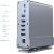 Gembird A-CF-COMBO15-01 USB Type-CF 15-in-1 multi-port adapter (USB hub AF-ports v.2x2 + v.3x3, Type-CF + HDMIx2 + DisplayPort + PD + card reader + GigaLAN + 3.5 mm audio), grey Aдаптеры