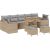Zestaw ogrodowy vidaXL 10-elementowy z poduszkami Beżowy Rattan Poliester Akacja Dārza mēbeļu komplekti