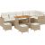Vidaxl Zestaw 10 elementów sof ogrodowych z poduszkami Beżowy Polirattan Akacja Dārza mēbeļu komplekti