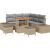 vidaXL 8-elementowy zestaw sofy ogrodowej z poduszkami beżowy polirattan akacja Dārza mēbeļu komplekti