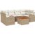 vidaXL Zestaw Sof Ogrodowych  7 z Poduszkami Beżowy Polirattan Akacja Dārza mēbeļu komplekti