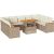 vidaXL 10-cz. zestaw mebli z poduszkami, beżowy, polirattan i akacja Dārza mēbeļu komplekti
