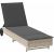vidaXL Leżak na kółkach, z poduszką, jasnoszary, polirattan Шезлонги и пляжные стулья