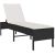 vidaXL Leżak z poduszką Czarny 55x200x44cm polirattan Шезлонги и пляжные стулья