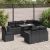 vidaXL 9-cz. zestaw wypoczynkowy do ogrodu, z poduszkami, czarny Dārza mēbeļu komplekti
