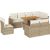 vidaXL vidaXL 9-cz. zestaw mebli z poduszkami, beżowy, polirattan i akacja Dārza mēbeļu komplekti